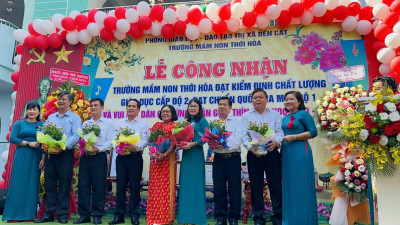 Trường Mầm non Thới Hoà công nhận đạt Kiểm định chất lượng cấp độ 2, đạt chuẩn Quốc gia mức độ 1